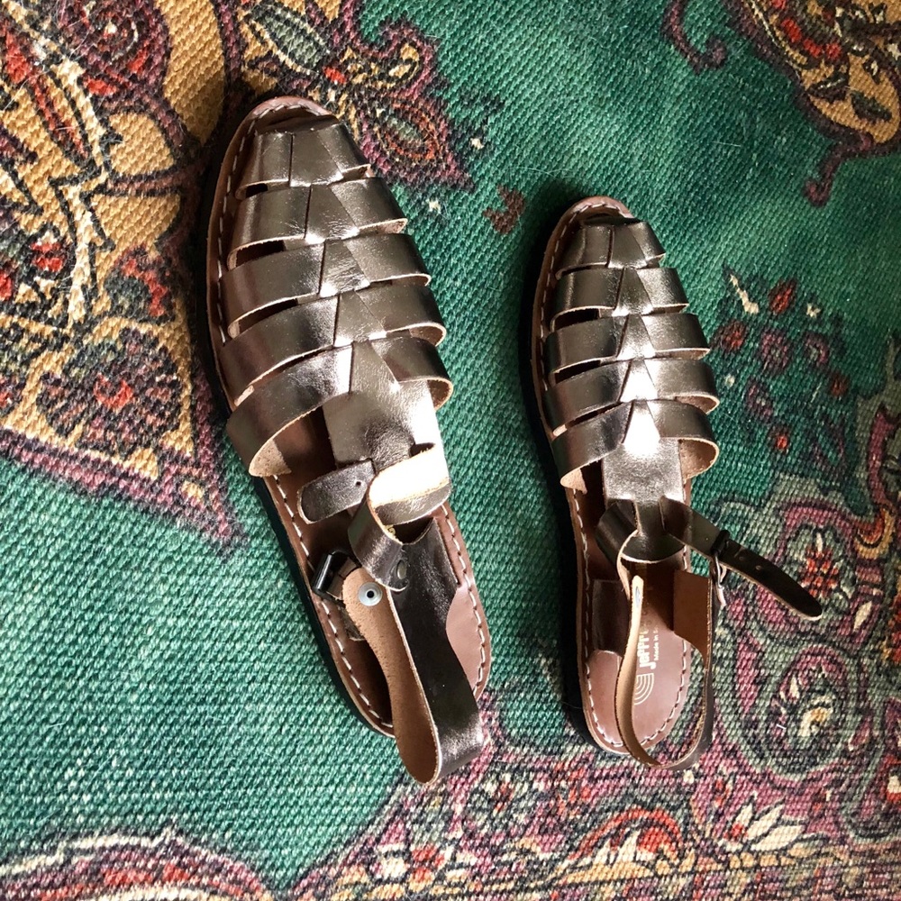 Jeffrey Campbell metallic leather sandals